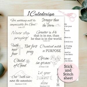 Faith-Inspired Stick and Stitch Sheet